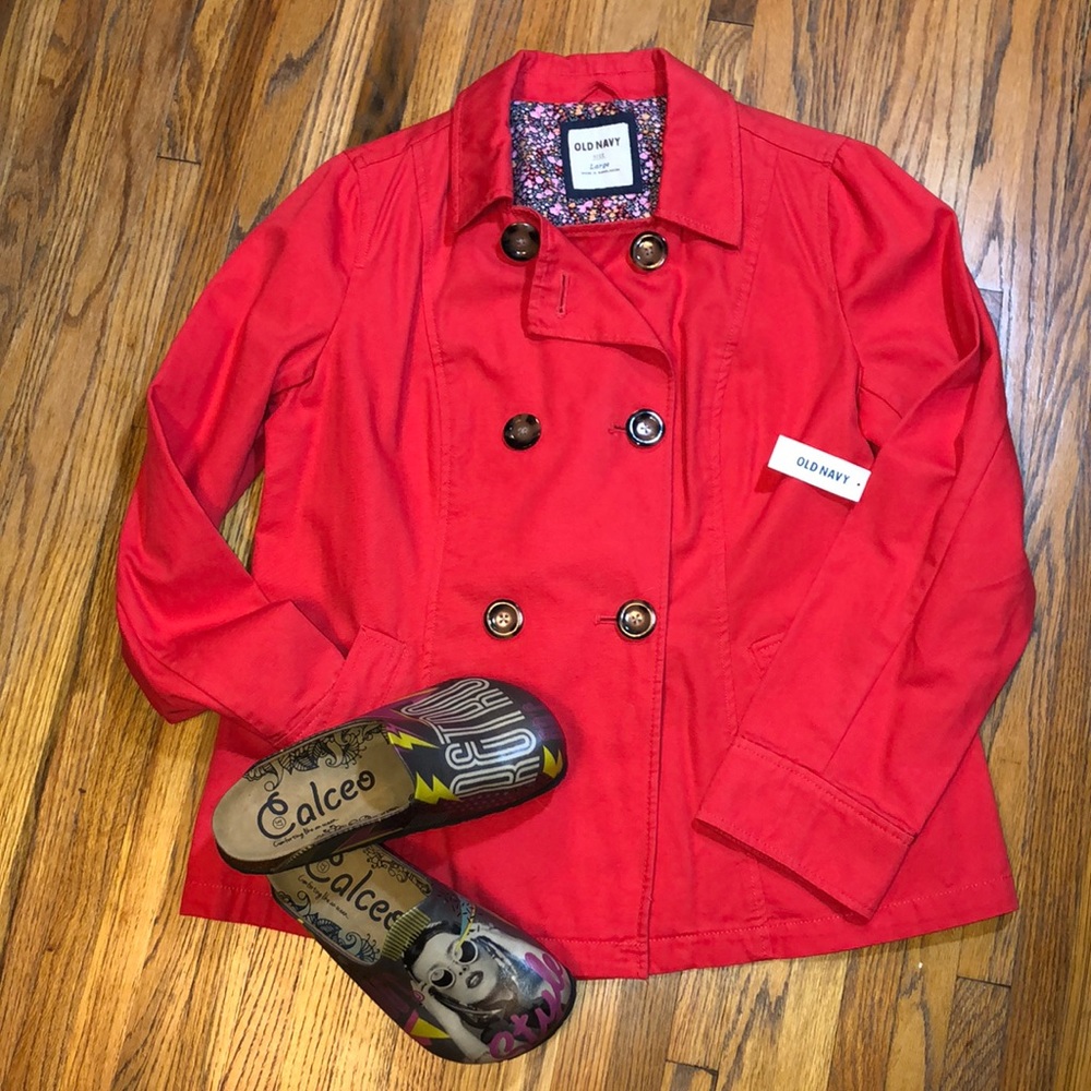 New, Old Navy jacket, salmon color, coat, cotton